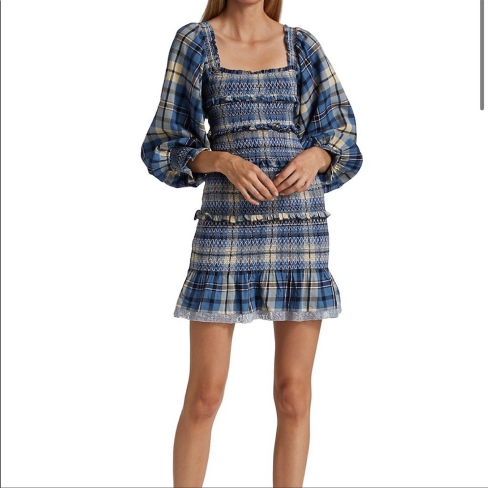 LoveShackFancy Stanley Smocked Plaid Dress